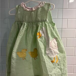 Petit Ami - Green Striped Seersucker Dress